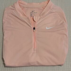 Nike Peach Dri-Fit Quarter Zip with 3/4 Sleeves - XS
